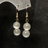 Natural Cat's Eye Stone Earrings White, Diameter 10mm+-, Length 42mm+
