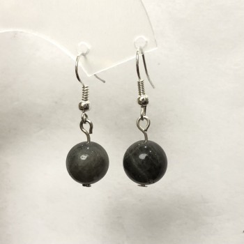 Natural Labradorite Stone Earrings, Diameter 10mm+-, Length 32mm+