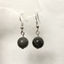 Natural Labradorite Stone Earrings, Diameter 10mm+-, Length 32mm+