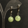 Onyx Earrings, diameter 12mm+-, length 35mm+- silver-tone metal