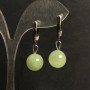 Onyx Earrings, diameter 12mm+-, length 35mm+- silver-tone metal