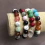 Assorted Stone Bracelet on Elastic, diameter 10mm+