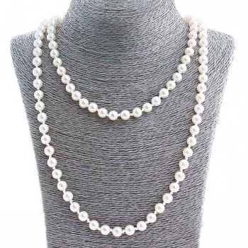 Long Pearl Necklace (Imitation Plastic), diameter 8mm 120cm+