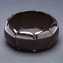 Elite Black Agate Smooth Square Link Bracelet on Elastic 30x25mm