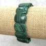 Malachite Bead Bracelet on Elastic Band (Pressed) Smooth Oval Links 18x13mm +-, length 18cm +