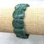 Malachite (Pressed) Elastic Bracelet, Smooth Link 20x15mm+/-, Length 18cm +