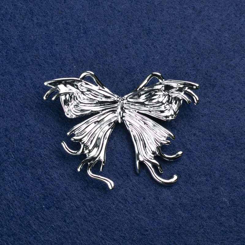 Sale! Butterfly Brooch silver-tone metal 50x36mm +