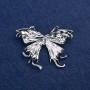 Sale! Butterfly Brooch silver-tone metal 50x36mm +