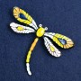 Sale! Dragonfly Brooch silver-tone metal and enamel 70x50mm +