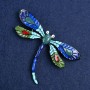 Sale! Dragonfly Brooch silver-tone metal and enamel 70x50mm +