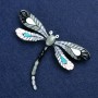 Sale! Dragonfly Brooch silver-tone metal and enamel 70x50mm +