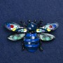 Sale! Beetle Brooch silver-tone metal and enamel 70x42mm +
