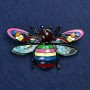 Sale! Beetle Brooch silver-tone metal and enamel 70x42mm +