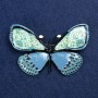 Sale! Butterfly Brooch Silver-Tone Metal and Enamel 70x40mm +