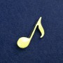 Sale! Musical Note Brooch Silver-Tone Metal and Enamel 25x45mm +