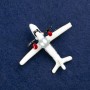 Aeroplane Brooch Gold-Tone Metal, Enamel and Bead 50x40mm +