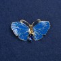 Sale! Butterfly Brooch Gold-Tone Metal, Enamel and Crystals 50x27mm +