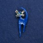 Sale! Kitten Brooch Gold-Tone Metal, Enamel and Rhinestones 45x40mm +
