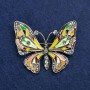 Sale! Brooch Butterfly gold-tone metal, enamel and rhinestones 54x45mm +