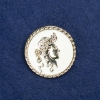 Sale! Brooch Cameo gold-tone metal and enamel 34mm +