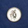 Sale! Brooch Cameo gold-tone metal and enamel 34mm +