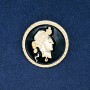 Sale! Brooch Cameo gold-tone metal and enamel 34mm +