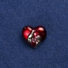 Sale! Heart Brooch, Golden Metal and Enamel 20x18mm +