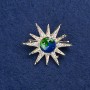 Clearance! Star Brooch gold-tone metal, enamel and rhinestones 32mm +