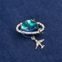 Clearance! Planet Brooch, Gold-Tone Metal, Enamel and Rhinestones 27x30mm +