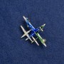 Clearance! Star Brooch, Gold-Tone Metal, Enamel and Rhinestones 38x30mm +