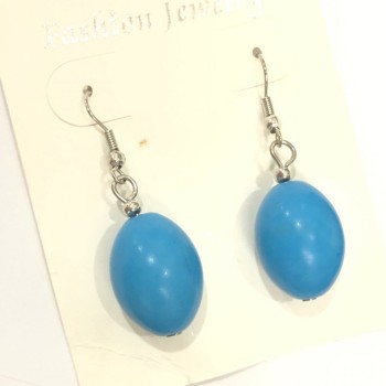 Drop Earrings Blue Turquoise (imitation) 45x15mm
