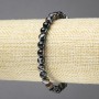 Bracelet on Elastic, Natural Stone Eye Agate, Brown, Smooth Bead, Diameter 6mm+