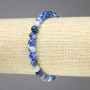Elastic Bracelet Natural Eye-Pattern Stone Blue Agate smooth bead, diameter 6mm+