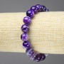 Elastic Bracelet Natural Eye-Pattern Stone Purple Agate smooth bead, diameter 10mm+