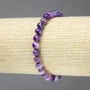 Elastic Bracelet, Natural Purple Banded Agate Stone, Smooth Bead, Diameter 6mm+