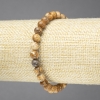 Elastic Bracelet, Natural Landscape Jasper Stone, Smooth Bead, Diameter 6mm+