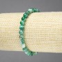 Elastic Bracelet, Natural Green Banded Agate Stone, Smooth Bead, Diameter 6mm+