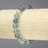 Elastic Bracelet, Natural Fluorite Stone, Smooth Bead, Diameter 8mm+