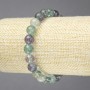 Elastic Bracelet, Natural Fluorite Stone, Smooth Bead, Diameter 8mm+