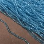 Czech Crystal Beads on fishing line, transparent sky-blue, faceted rondelle, diameter 3x2.5mm +/-, length 36cm +
