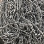 Czech Crystal Beads on Fishing Line with Light Grey Sprayed Coating Faceted Rondelle, Diameter 3x2.5mm +/-, Length 36cm +