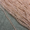 Czech Crystal Beads on Fishing Line Clear Pale Pink with Petrol Shimmer Faceted Rondelle, Diameter 3x2.5mm +/-, Length 36cm +