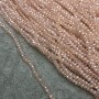 Czech Crystal Beads on Fishing Line Clear Pale Pink with Petrol Shimmer Faceted Rondelle, Diameter 3x2.5mm +/-, Length 36cm +
