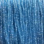 Czech Crystal Beads on Fishing Line Clear Sky Blue with Petrol Shimmer Faceted Rondelle, Diameter 3x2.5mm +/-, Length 36cm +