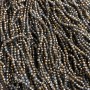 Czech Crystal Beads on Fishing Line Assorted Clear Grey + Gold Sprayed Coating Faceted Rondelle, Diameter 3x2.5mm +/-, Length 36cm