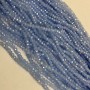 Czech Crystal Beads on fishing line, cornflower matte with petrol coating, faceted rondelle, diameter 3x2.5mm +/-, length 36-38cm +