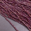 Czech Crystal Beads on Thread Burgundy Matte with Petrol Coating, Faceted Rondelle, Diameter 3x2.5mm +/-, Length 36-38cm +