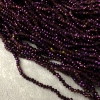 Czech Crystal Beads on Fishing Line, Plum Coating with Petrol Sheen, Faceted Rondelle, Diameter 3x2.5mm +/-, Length 36-38cm+