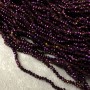 Czech Crystal Beads on Fishing Line, Plum Coating with Petrol Sheen, Faceted Rondelle, Diameter 3x2.5mm +/-, Length 36-38cm+