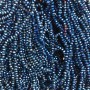 Czech Crystal Beads on Fishing Line, Blue Coating, Faceted Rondelle, Diameter 3x2.5mm +/-, Length 36cm+